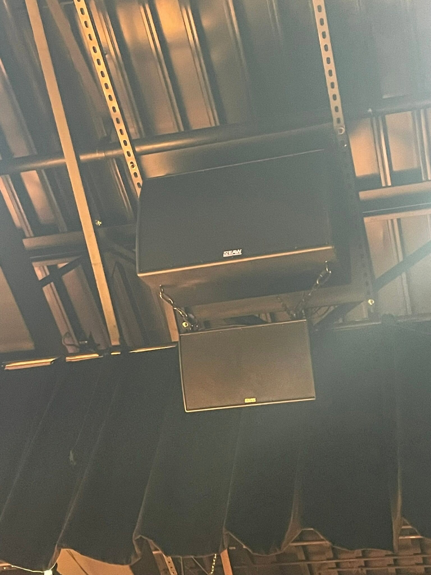 Installed speaker system in a Chickasaw County auditorium